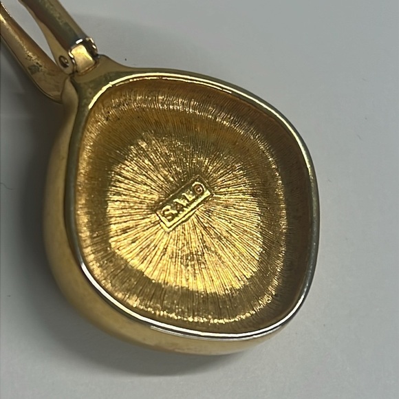 Swarovski SAL Blue Topaz Pendant with Crystal CZ Goldtone Bezel - Picture 4 of 6